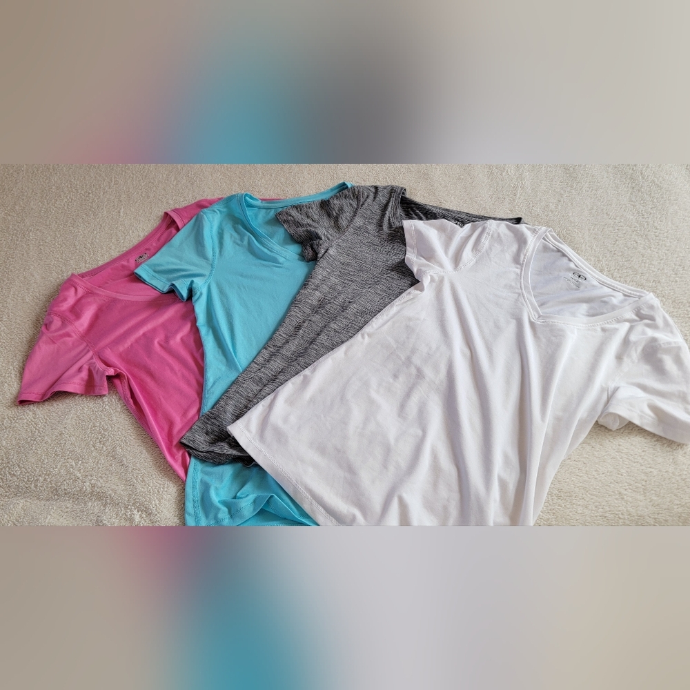 Athletic Works White V-Neck Shirt Bundle Size XS